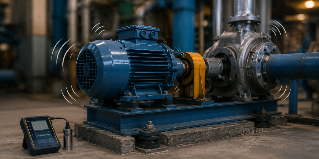 Industrial machinery vibrating excessively with vibration monitoring equipment and anti-vibration mounts